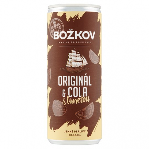 Božkov & Cola s Limetkou 6% 0,25l plech
