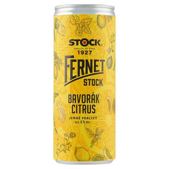 detail Fernet Bavorák Citrus 6% 0,25l plech