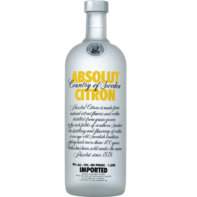 detail Vodka Absolut Citron 40% 1l