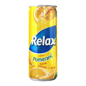 Relax limonáda pomeranč 0,33l plech x 12 ks