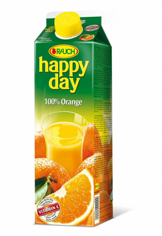 detail Happy Day pomeranč s dužinou 100% 1l
