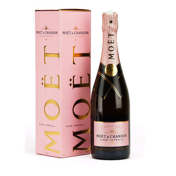 detail Champagne Moët Chandon Rose Box 0,75l