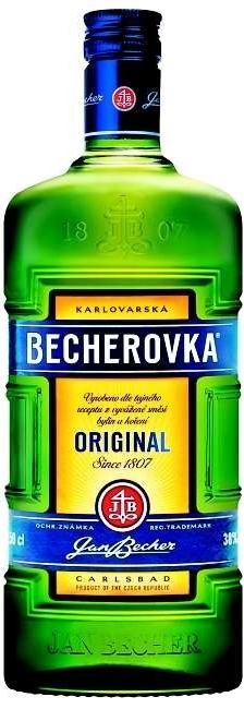 detail Becherovka 38% 0,5l