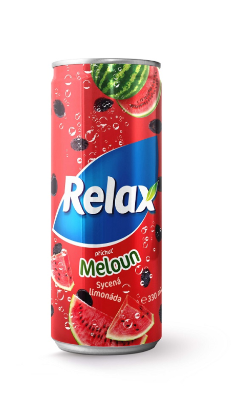 detail Relax limonáda meloun 0,33l plech x 12 ks